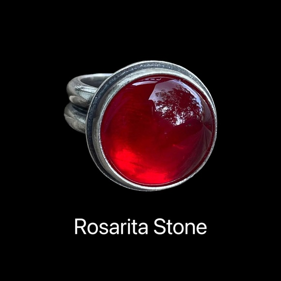 Vintage 925 Silver and Red Gemstone Ring Size 7 - Picture 11 of 14